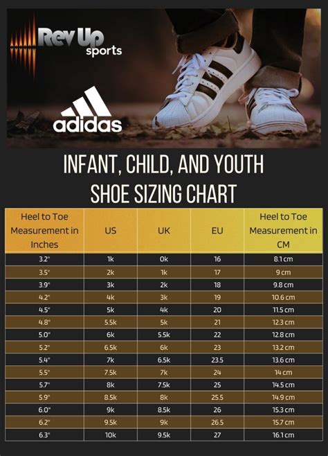 adidas sport shoes size chart